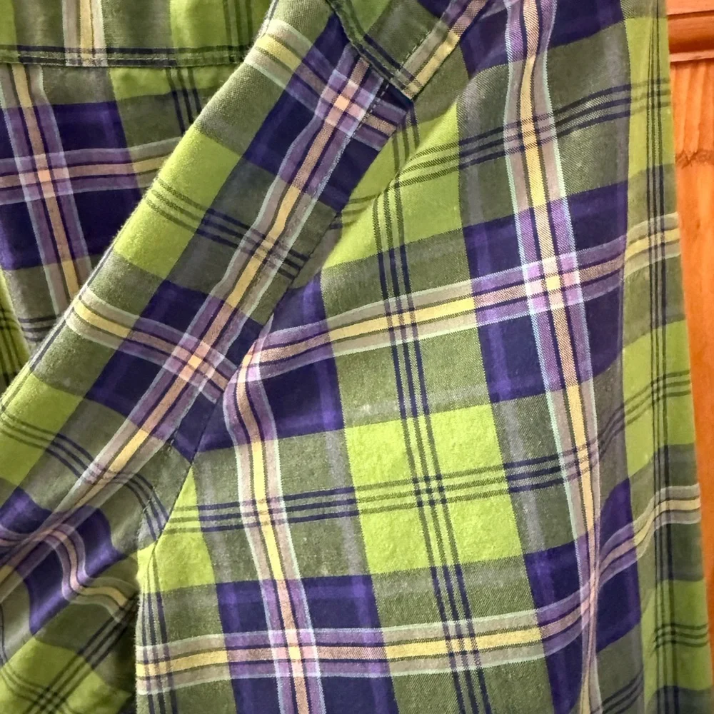 Saddlebred Green and Blue Plaid Button Down Shirt Men’s M - Picture 9 of 10